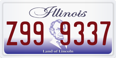 IL license plate Z999337