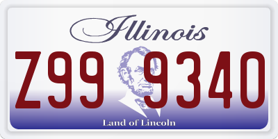 IL license plate Z999340