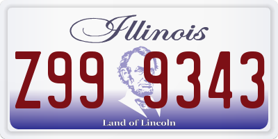 IL license plate Z999343