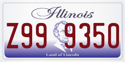 IL license plate Z999350