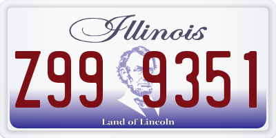 IL license plate Z999351