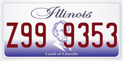 IL license plate Z999353