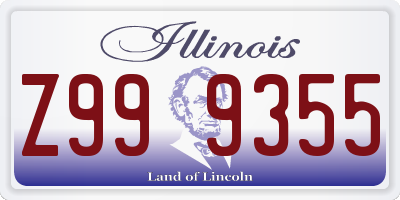 IL license plate Z999355