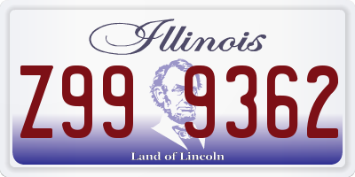 IL license plate Z999362