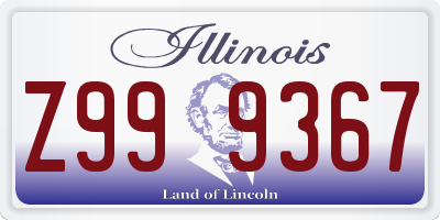 IL license plate Z999367