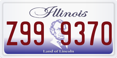 IL license plate Z999370