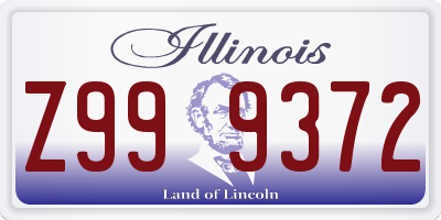 IL license plate Z999372