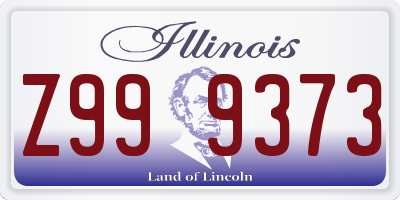 IL license plate Z999373