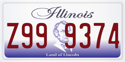 IL license plate Z999374