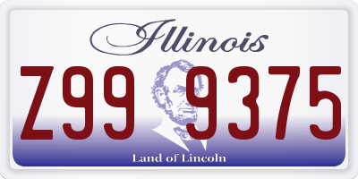 IL license plate Z999375