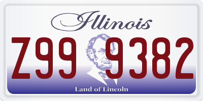 IL license plate Z999382