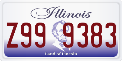 IL license plate Z999383