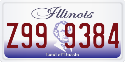 IL license plate Z999384