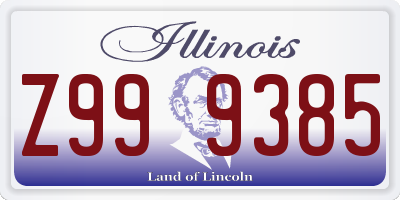 IL license plate Z999385