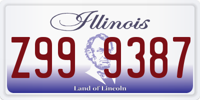 IL license plate Z999387