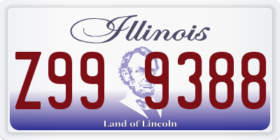 IL license plate Z999388