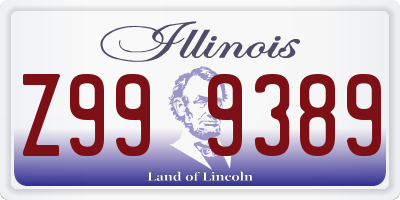 IL license plate Z999389