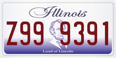 IL license plate Z999391