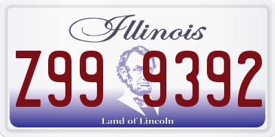 IL license plate Z999392