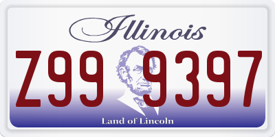 IL license plate Z999397