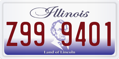 IL license plate Z999401