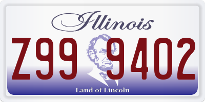 IL license plate Z999402