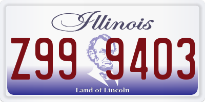 IL license plate Z999403