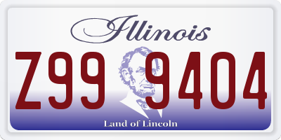 IL license plate Z999404