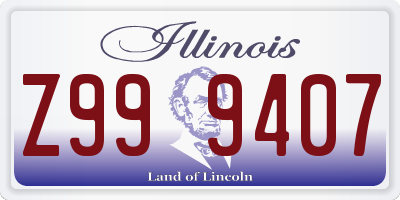 IL license plate Z999407