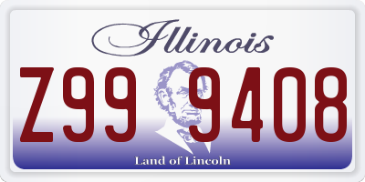 IL license plate Z999408