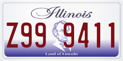 IL license plate Z999411