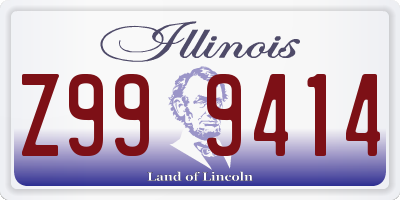 IL license plate Z999414