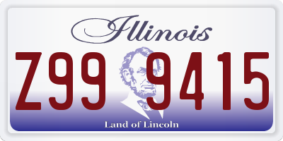 IL license plate Z999415