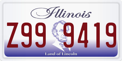 IL license plate Z999419