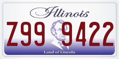 IL license plate Z999422