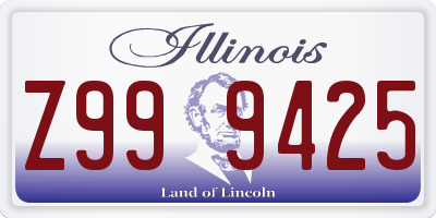 IL license plate Z999425