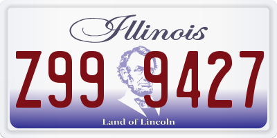 IL license plate Z999427