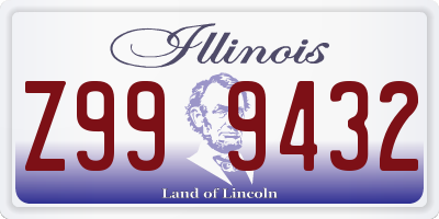 IL license plate Z999432