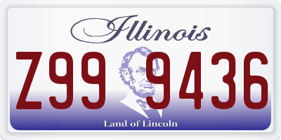 IL license plate Z999436