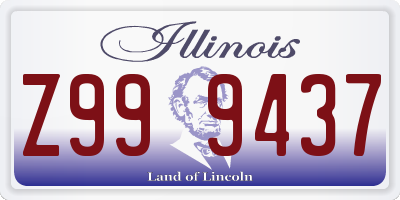 IL license plate Z999437