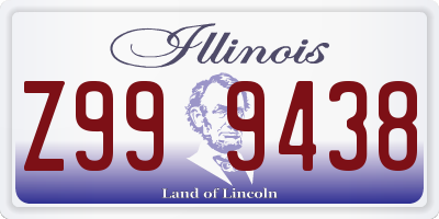 IL license plate Z999438