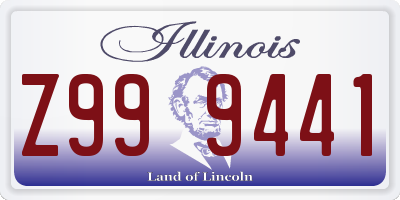 IL license plate Z999441