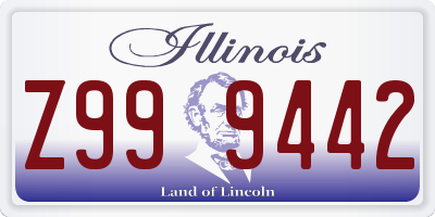 IL license plate Z999442