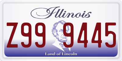 IL license plate Z999445