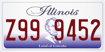 IL license plate Z999452