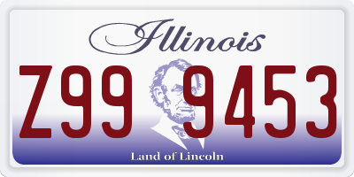 IL license plate Z999453