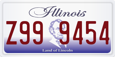 IL license plate Z999454