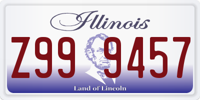 IL license plate Z999457