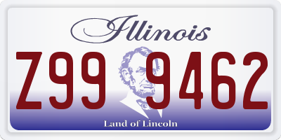 IL license plate Z999462