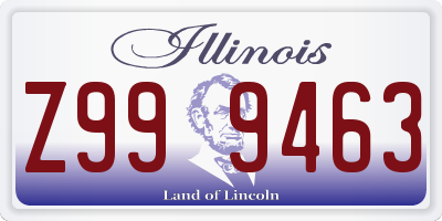 IL license plate Z999463